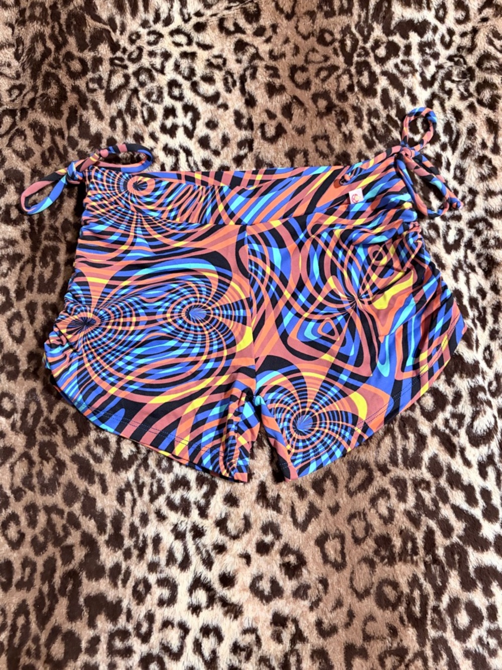Shakti Activewear Hot Yoga Orange, Blue & Yellow Mini Short